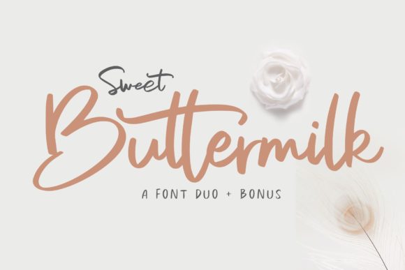 Sweet Buttermilk Duo: A Playful Script Handwritten Font for Scroll-Stopping Content
