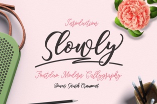 The Slowly Font: A Script Handwritten Typeface for Elegant Craft Projects